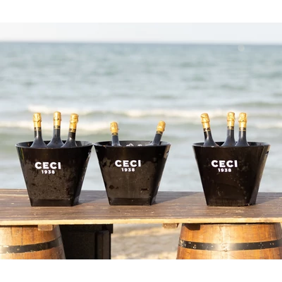 Pezsgő- és borhűtő / Ice bucket (akril) - fekete- nagy III